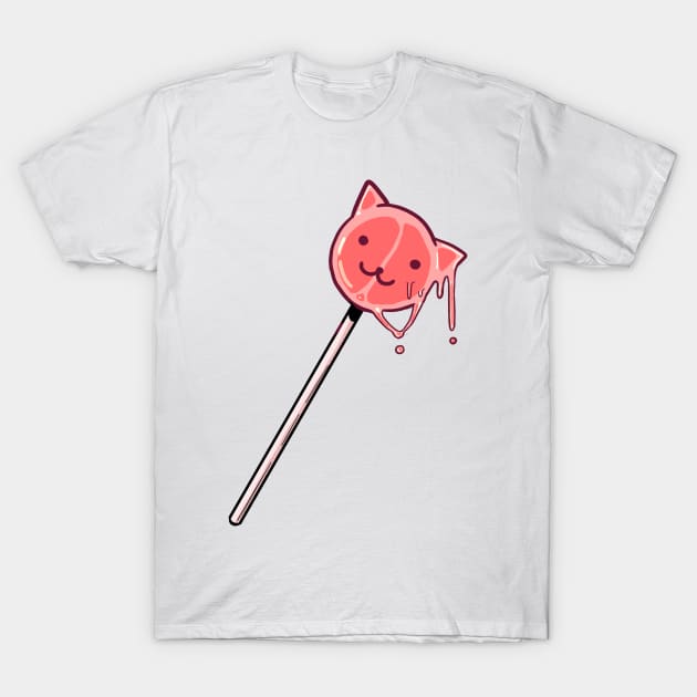 Adorable Cat Lollipop T-Shirt by Telemiu